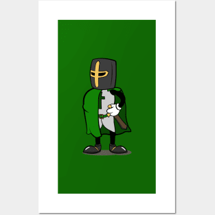 Teutonic Knight Cartoon (Player 3 colors, Green) Posters and Art